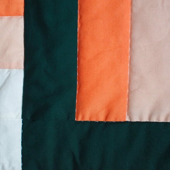 Like NEW Beautiful Fall Handmade Log Cabin Lap Quilt - Picture 10 of 10